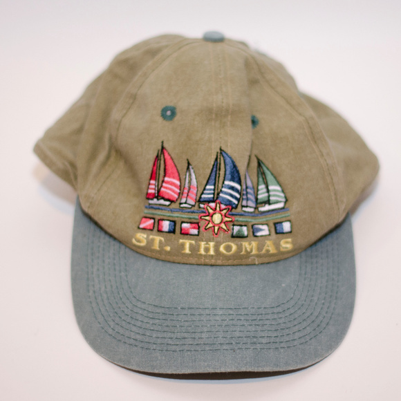 The Queen of Hats Other - Vintage 90's St. Thomas Sailboat Snap Back Hat
